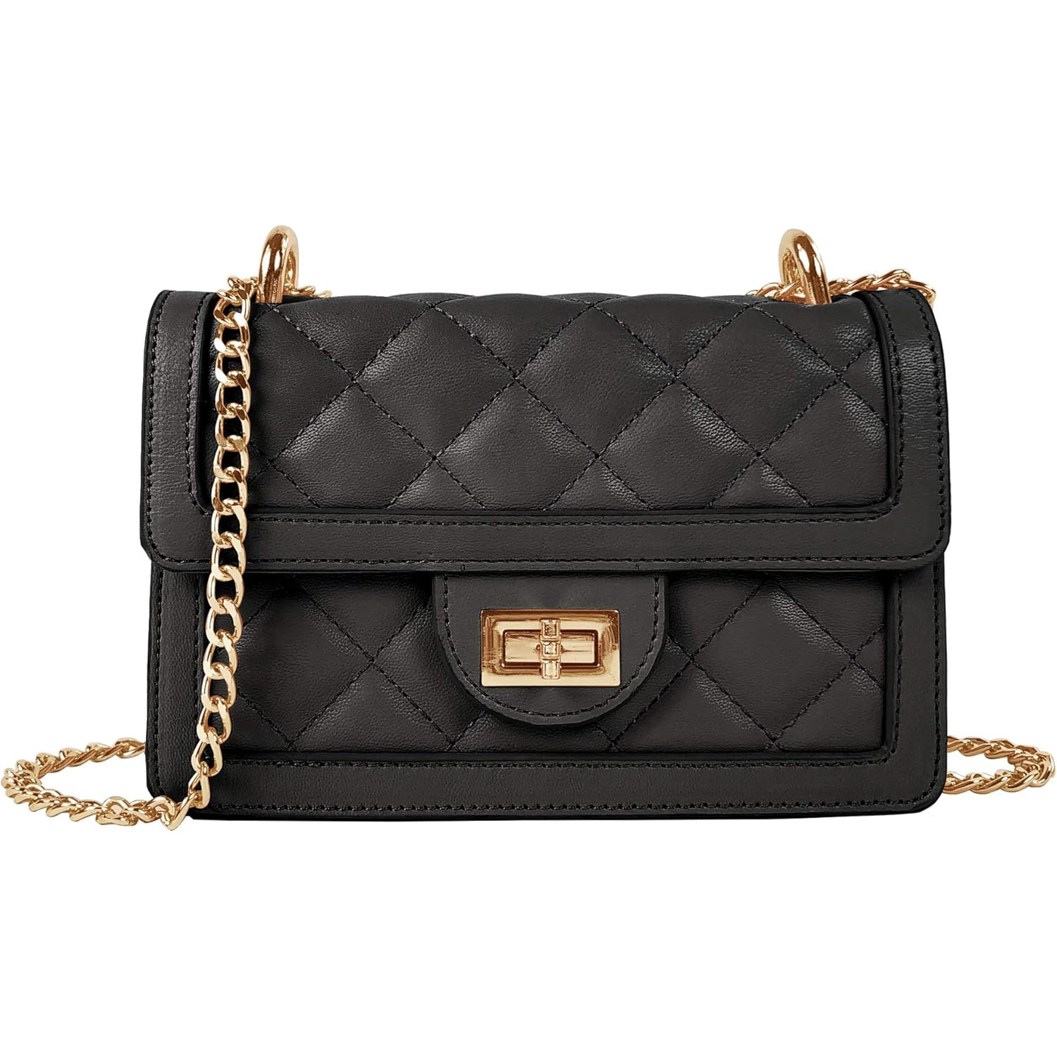 SG SUGU Small Quilted Crossbody Bag, Trendy Designer Mini Shoulder Bag, Phone Wallet Purse for Women