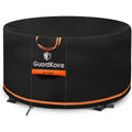 [Upgraded 1000D Heavy Duty Fabric] 48 Inch Fire Pit Cover Round For 46”- 48” Fire Pit/Tables, Waterproof Tear & Fade Resistant Firepit Cover With Buckle, Drawstring, Air Vent (48”D X 24”H, Black)