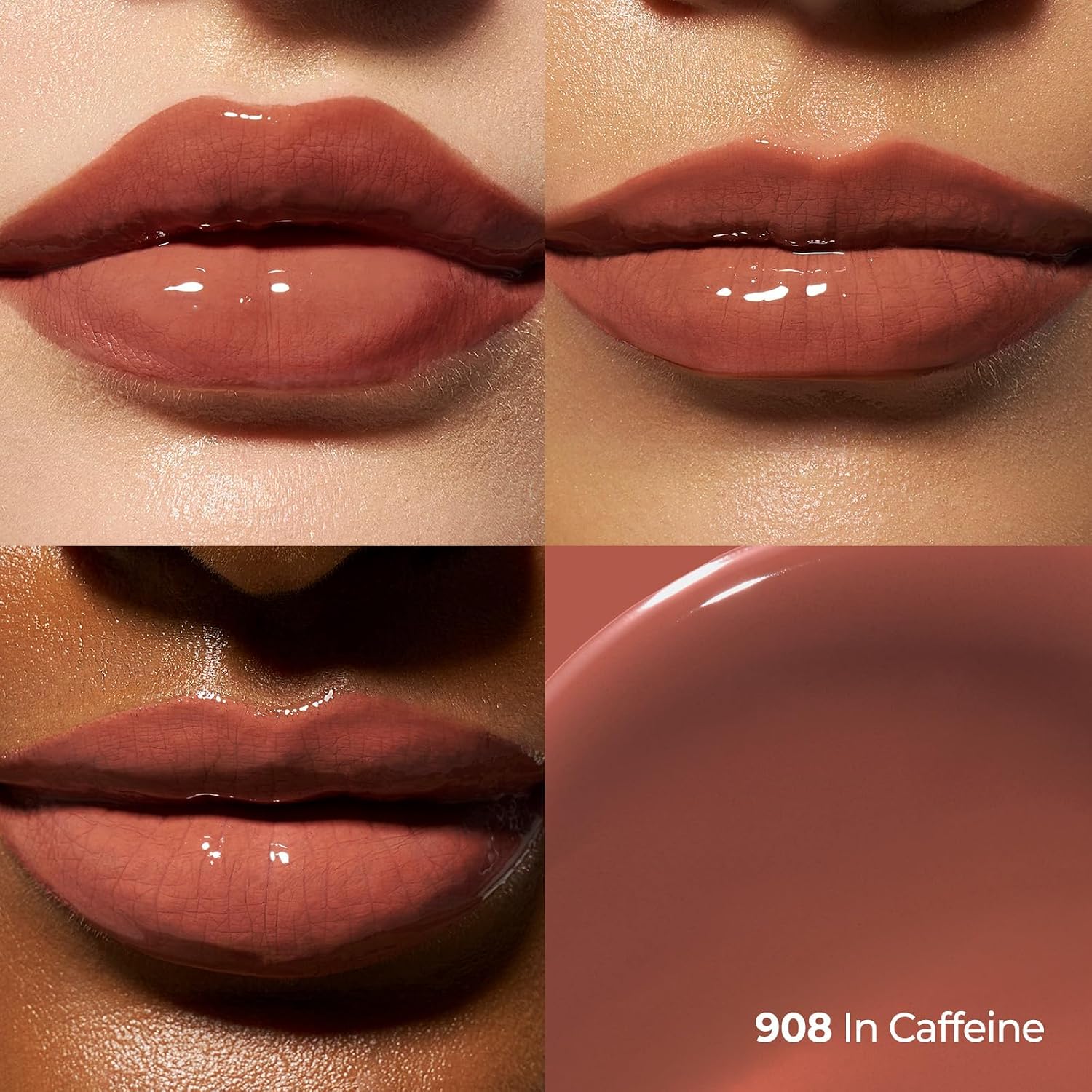 Laka Perfect Twin Lip - Dual-Ended Matte Liquid Lipstick & Clear Gloss | Transfer Proof Color | High Pigmented Lightweight Non-Sticky | Korean Makeup | #908 In Caffeine (Warm Taupe Brown), 0.31Oz