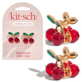 Kitsch Cherry Small Hair Clips For Women – Rhinestones Small Claw Clips | Electroplated Metal Springs And Anti-Rust Finish | Strong Hold For Updo And Cute Half Up Styles - 2Pcs