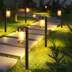 Solar Pathway Lights Outdoor, 10 Pack Metal & Glass Solar Lights Outdoor Waterproof Landscape Path Lights For Yard Walkway Garden Decor, Warm White
