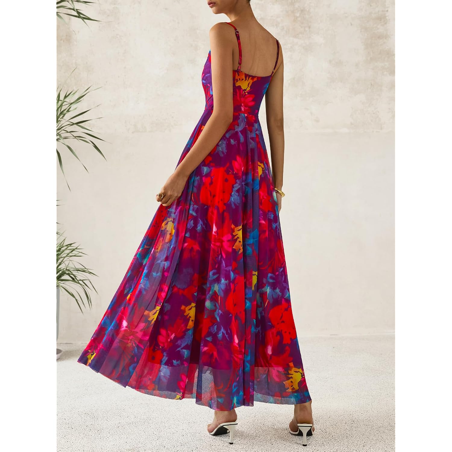 Btfbm Women Summer Floral Maxi Dresses Elegant Spaghetti Strap Dress Printed Party Dress Beach Long Dresses