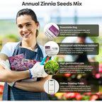 Zinnia Seeds Mix, 1 Oz, Over 3,000 Flowers Seeds, 5 Varieties (Pink, Yellow, Orange, White, Purple), Mixed Colors And Large Blooms,Open Pollinated - Bulk