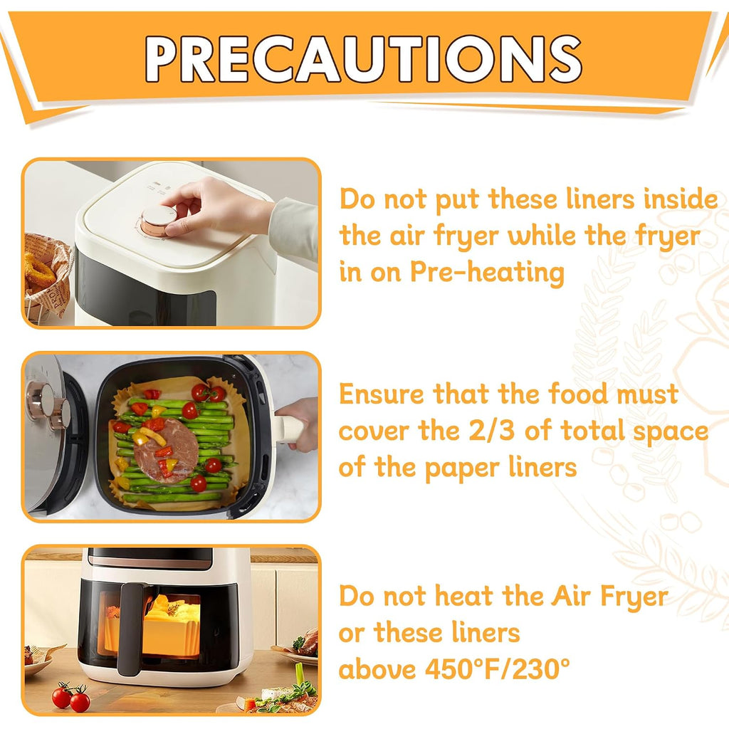 200Pcs Air Fryer Liners Disposable, Air Fryer Liners, 8.7" Square Parchment Disposable Paper Liner For Air Fryer, Parchment Paper, Baking, Roasting And Microwave