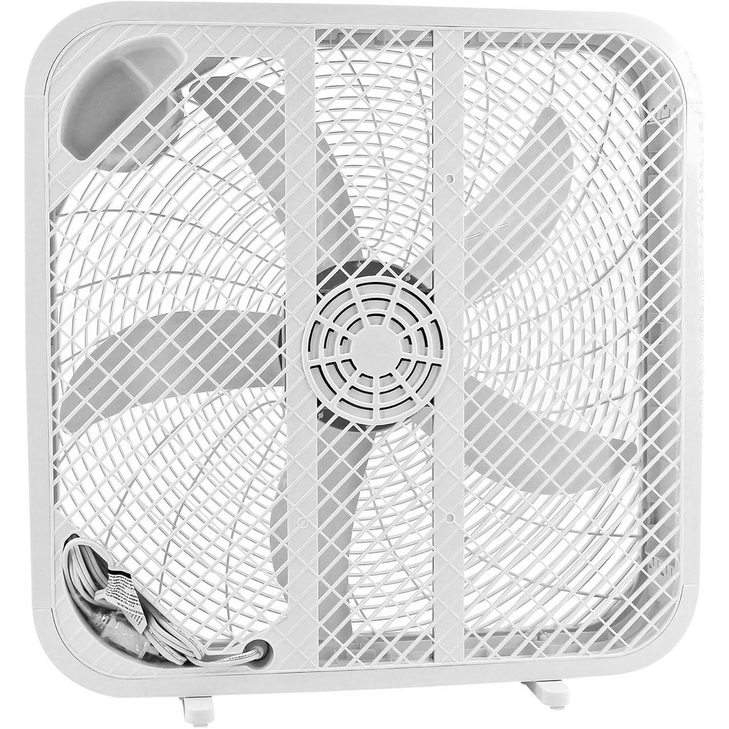 Genesis 20" Box Fan, 3 Settings, Max Cooling Technology, Carry Handle, White (G20Box-Wht)