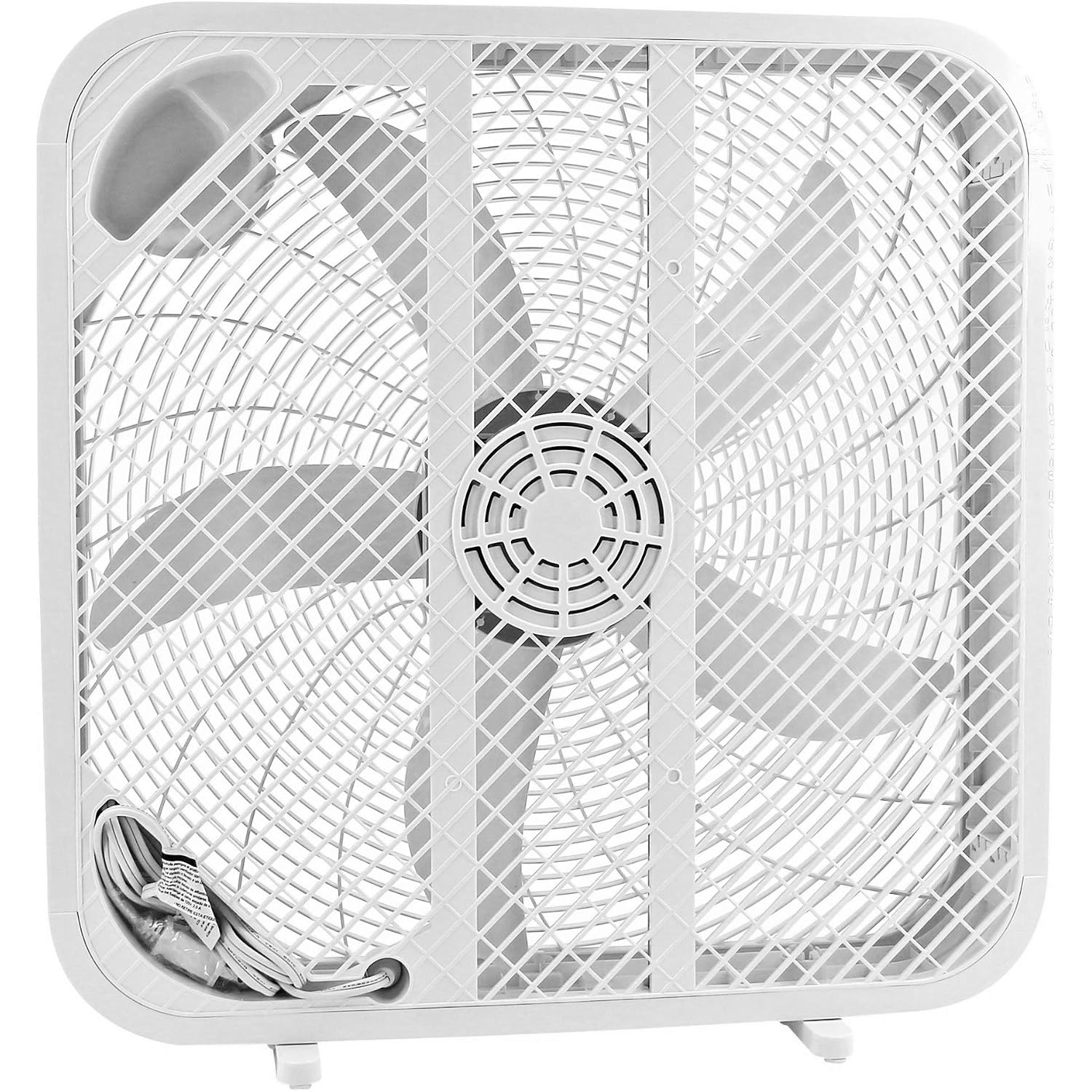 Genesis 20" Box Fan, 3 Settings, Max Cooling Technology, Carry Handle, White (G20Box-Wht)