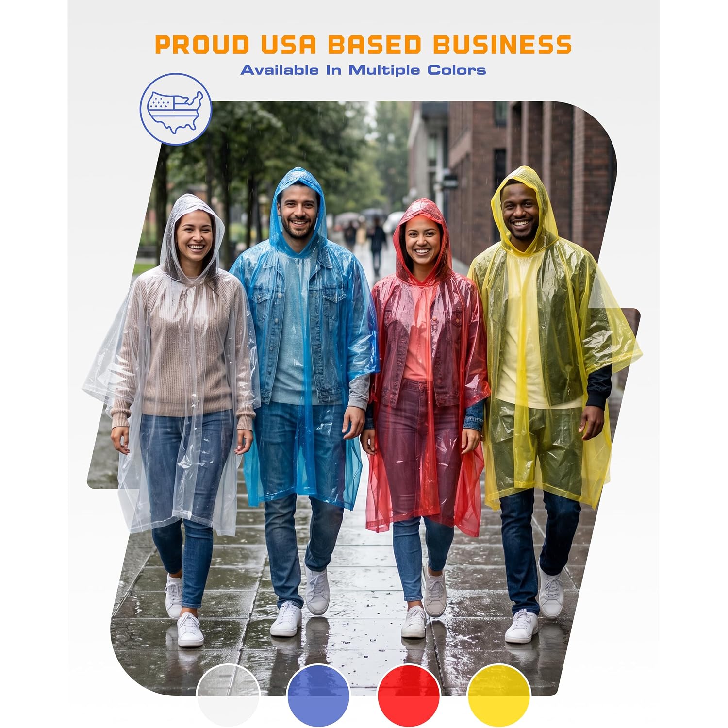 Hagon Pro Disposable Rain Ponchos For Adults (5 Pack)