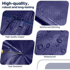 6 Pack Moving Bags Heavy Duty 210Gsm With Full-Open Side Zipper, 93L 220Lbs Waterproof Foldable Storage Totes For College Dorm Move-In, Moving Boxes Alternative & Home Organization, Blue