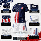 Men'S National Flag Soccer T Shirt And Shorts Set Nation Pride Athletic Sportswear Match Day Fan Lightweight Summer