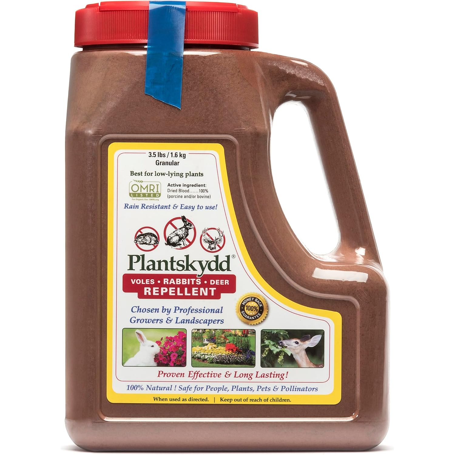 Plantskydd Animal Repellent For Deer, Rabbit, Voles, Blood Meal, 3Lb Jug | Long-Lasting Year-Round Protection For Gardens, Shrubs, Flowers - Also Repels Elk, Moose, Squirrels, Chipmunks, Ps-Vrd-3