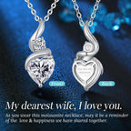 Mothers Day Gifts for Mom, Moissanite Necklaces for Women, 925 Sterling Silver Necklace with Birthstone, Ideal Anniversary Present or Birthday Christmas Valentine Jewelry Gift for Woman Wife Her Girlfriend