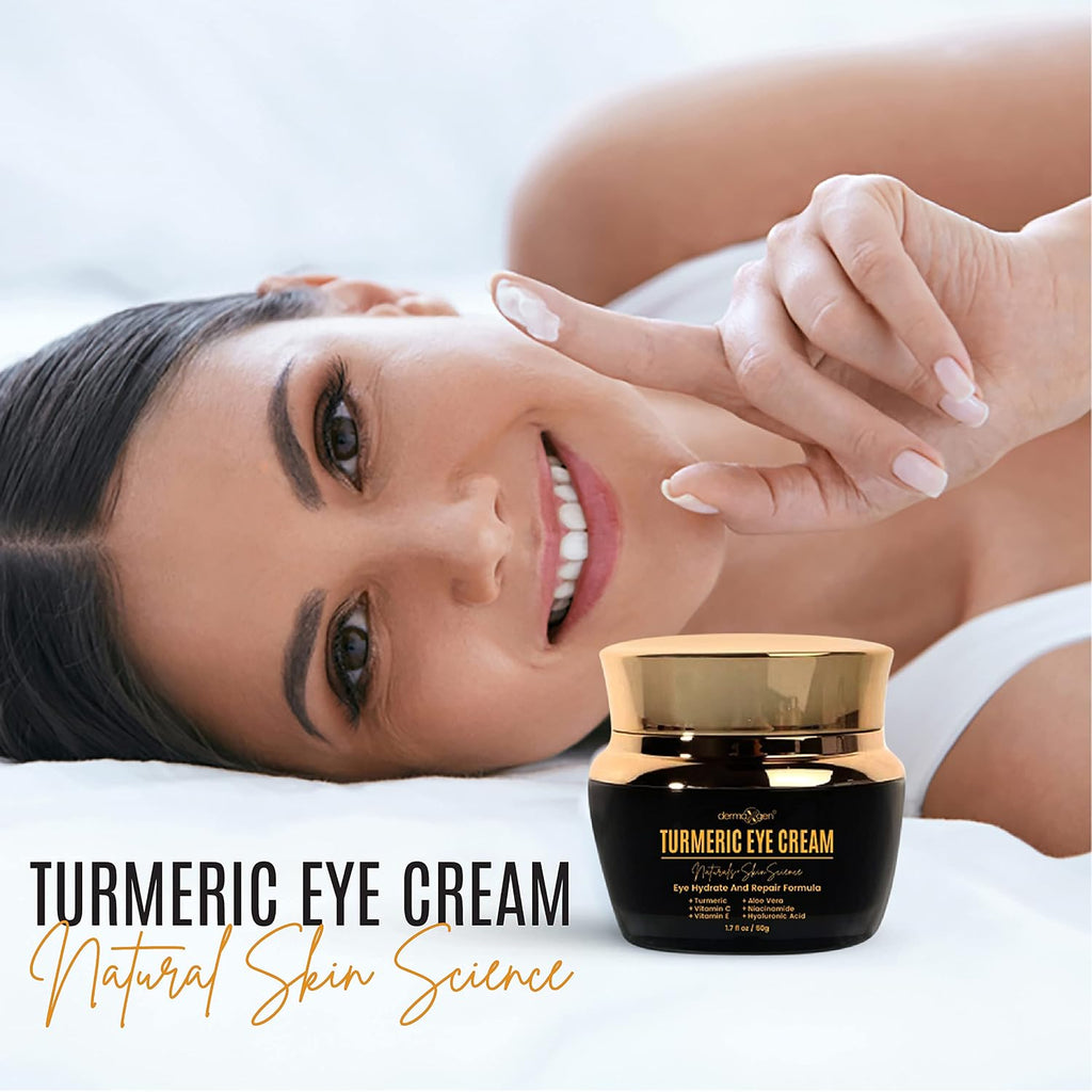 Vitamin C + Turmeric Eye Cream For Dark Circles & Puffiness - Hydrating & Moisturizing Under Eye Cream For Fine Lines & Bags - Reduce Dark Spots And Wrinkles For A Fresh Look - 1.7 Fl Oz