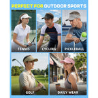Sun Visor Hat for Women & Men – 3.2" Extended Brim, UPF 80+, Quick-Dry Sports Hat, Adjustable Fit, Running, Tennis, Golf