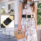 Women Wide Elastic Waist Belt for Dresses Fashion Thick Stretchy Belt for Trendy