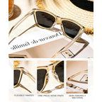 KALIYADI Womens-Sunglasses Polarized Sunglasses-Womens Trendy: Retro Sun Glasses with UV Protection for Travel Driving