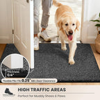 Purrugs Dirt Trapping Door Mat 24" X 35.5", Non-Slip Machine Washable Entryway Rug, Dog Doormat, Indoor Front Door Mat, Super Absorbent Entry Rug For Muddy Shoes & Paws, Charcoal