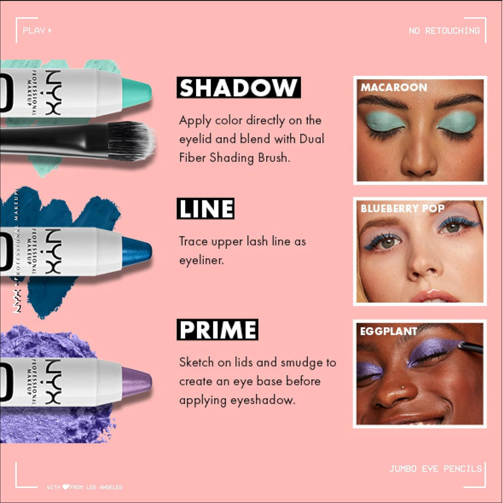 Nyx Professional Makeup Jumbo Eye Pencil, Blendable Eyeshadow Stick & Eyeliner Pencil - Milk (White)