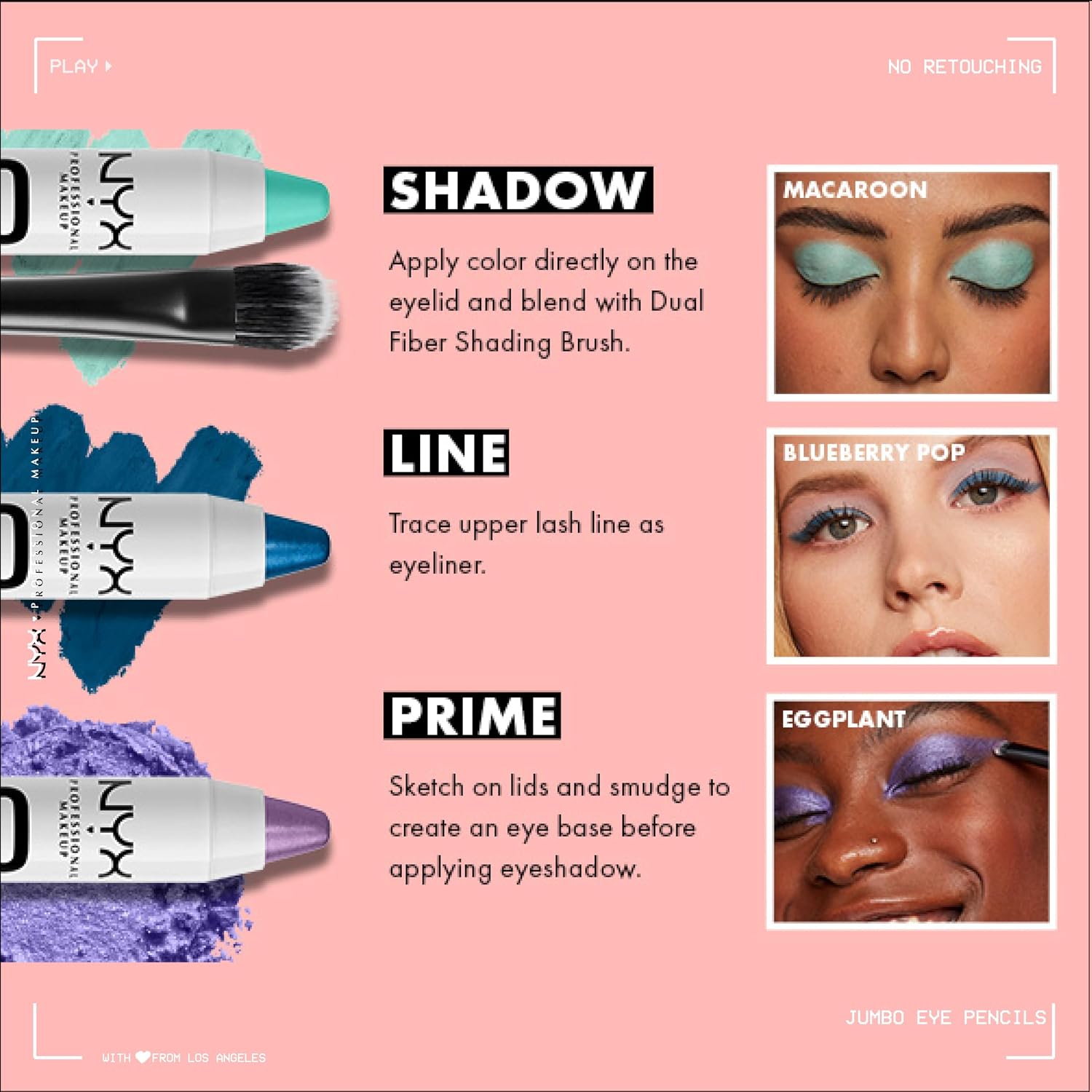 Nyx Professional Makeup Jumbo Eye Pencil, Blendable Eyeshadow Stick & Eyeliner Pencil - Milk (White)
