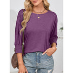 Dokotoo Women'S 2026 Fashion Tops 3/4 Sleeve T-Shirts Cute Crewneck Basic Business Tees Blouses