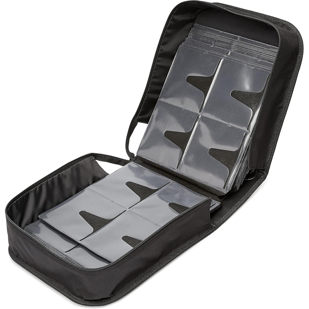 Amazon Basics Polyester CD/DVD Portable Storage Binder with Handle, 400-Capacity, Black