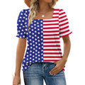 WIHOLL Tops for Women Summer Casual Ruffle Trim Sleeve Square Neck T Shirts