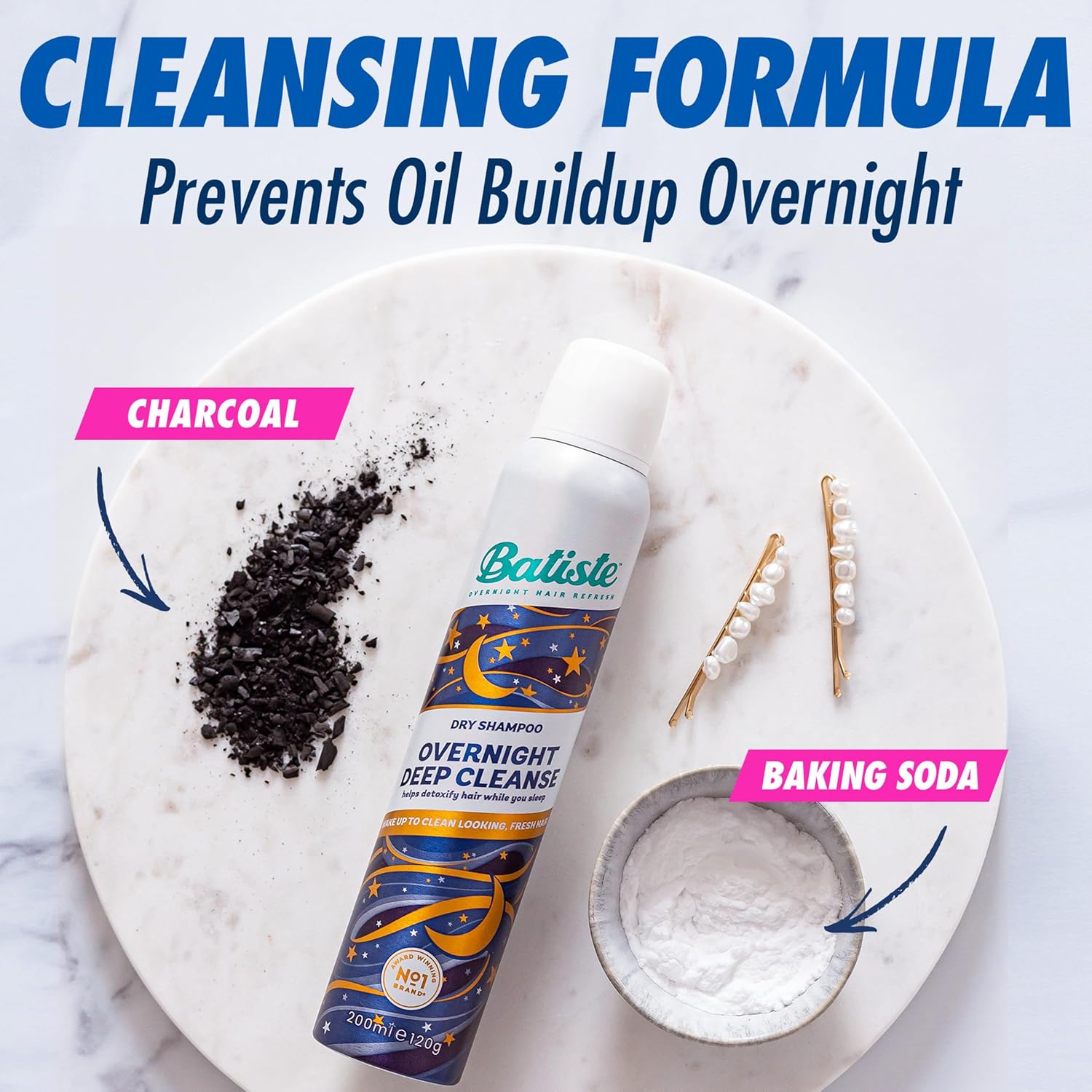 Batiste Overnight Deep Cleanse Dry Shampoo, Wake up to Beautiful Hair by Preventing Oil Build-up, 3.81 oz