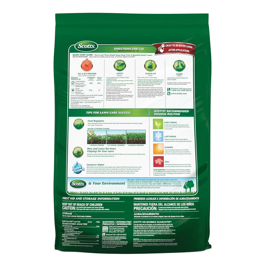 Scotts Green Max Lawn Food, 16.67 Lbs. | Lawn Fertilizer For Grass Plus Iron Supplement, Grass Fertilizer, Covers 5,000 Sq. Ft.