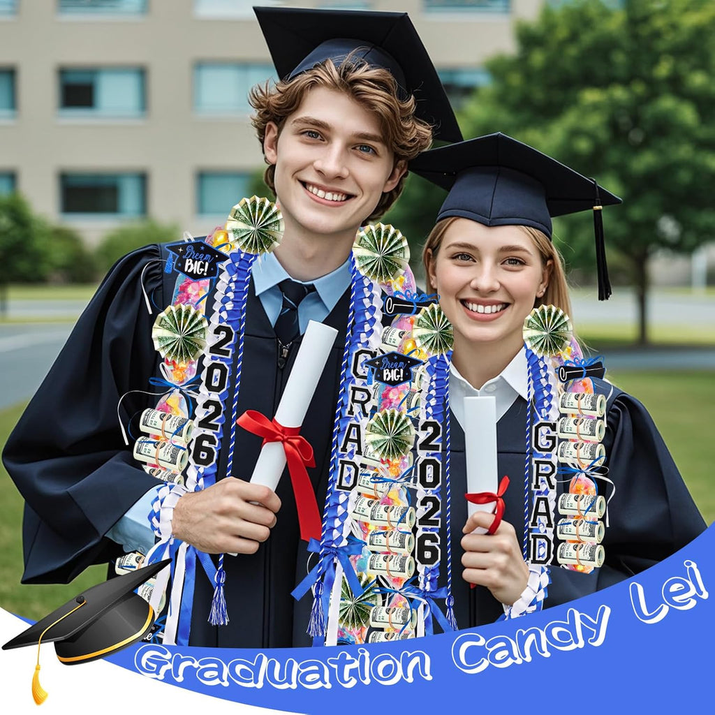LUYI 18 Pcs Graduation Leis 2026 Graduation Candy Lei Kit Class of 2026
