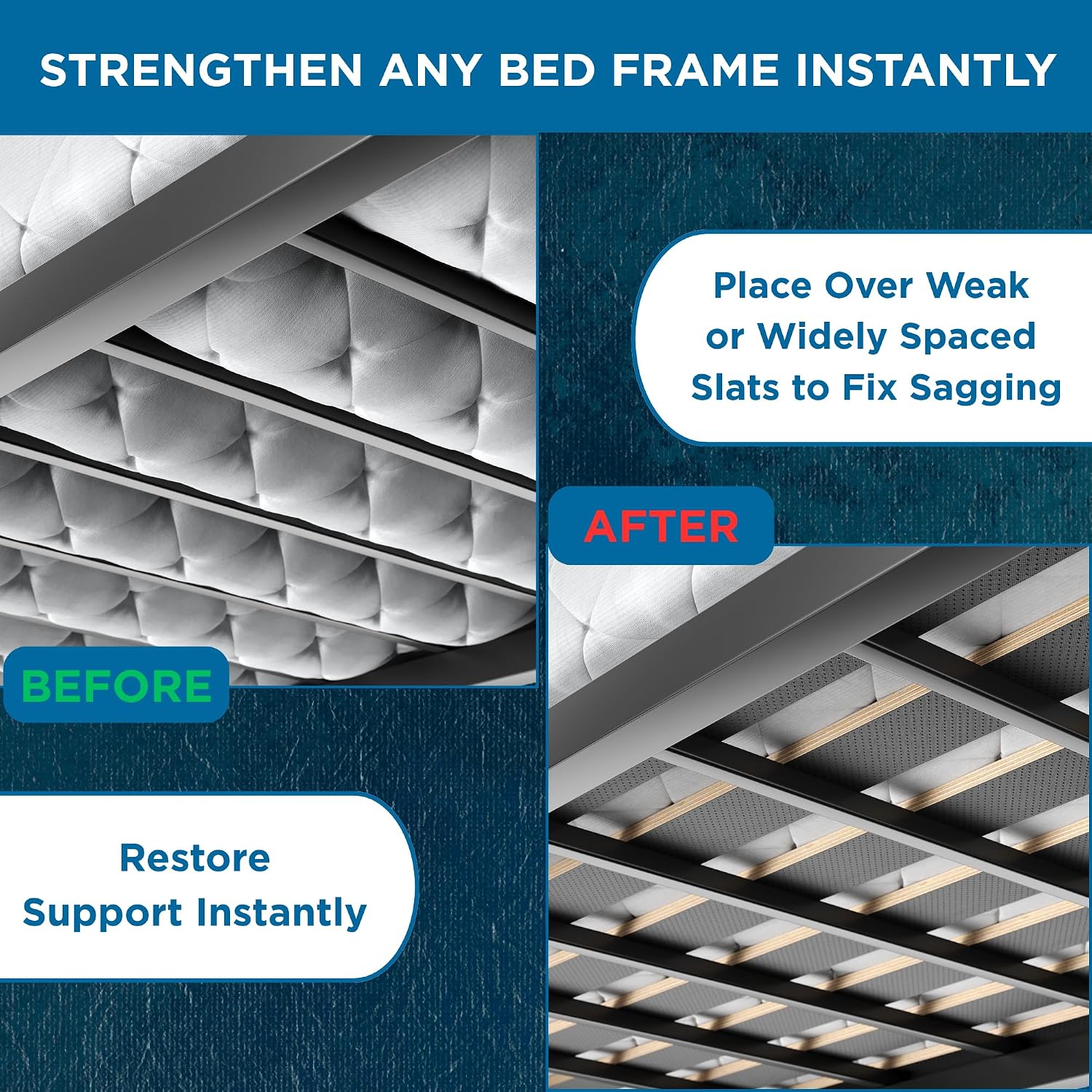 Slatsure Queen Size Bunkie Board – Heavy Duty Vertical Bed Slats & Foldable Wooden Support Board For Sagging Mattress Or Platform Bed Frame, Box Spring Alternative And Replacement