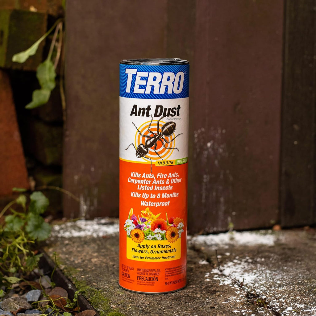 Terro Ant Dust, Ant Powder Killer For Indoors And Outdoors | Kills Ants, Fire Ants, Cockroaches, Spiders, Waterproof Formula, 8 Months Protection, Apply In Cracks & Crevices