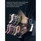 Meekoo 10 Pieces Nylon Watch Strap Military Replacement Watch Band With Stainless Steel Buckle For Men And Women'S Band Replacing, 18 Mm(Classic Colors)