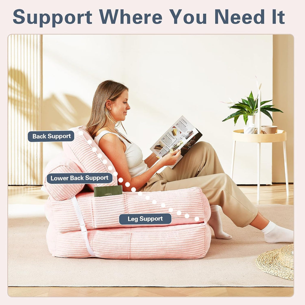 Futon Sofa Bed Chair - Convertible Sleeper Bed For Small Space, No Assembly Required, Space-Saving, Breathable & Sweat-Wicking For Post-Workout Recovery, Yoga Stretch, Lounging, Gaming, Naps