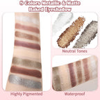 Ucanbe 8 Color Matte Sparkling Shimmer Baked Eyeshadow Palette – Highly Pigmented, Smooth & Blendable Formula With Neutral & Earthy Tones For Everyday & Dramatic Eye Makeup Pallet