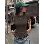 Ekouaer Womens Short Sleeve Shirts 3 Pack Crew Neck Tops Slim Fit Basic Tees Trendy Clothes Base Layer