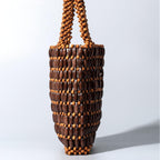 Small Tote Bag Wooden Bead Bag Woven Handbag Clutch Purses For Women