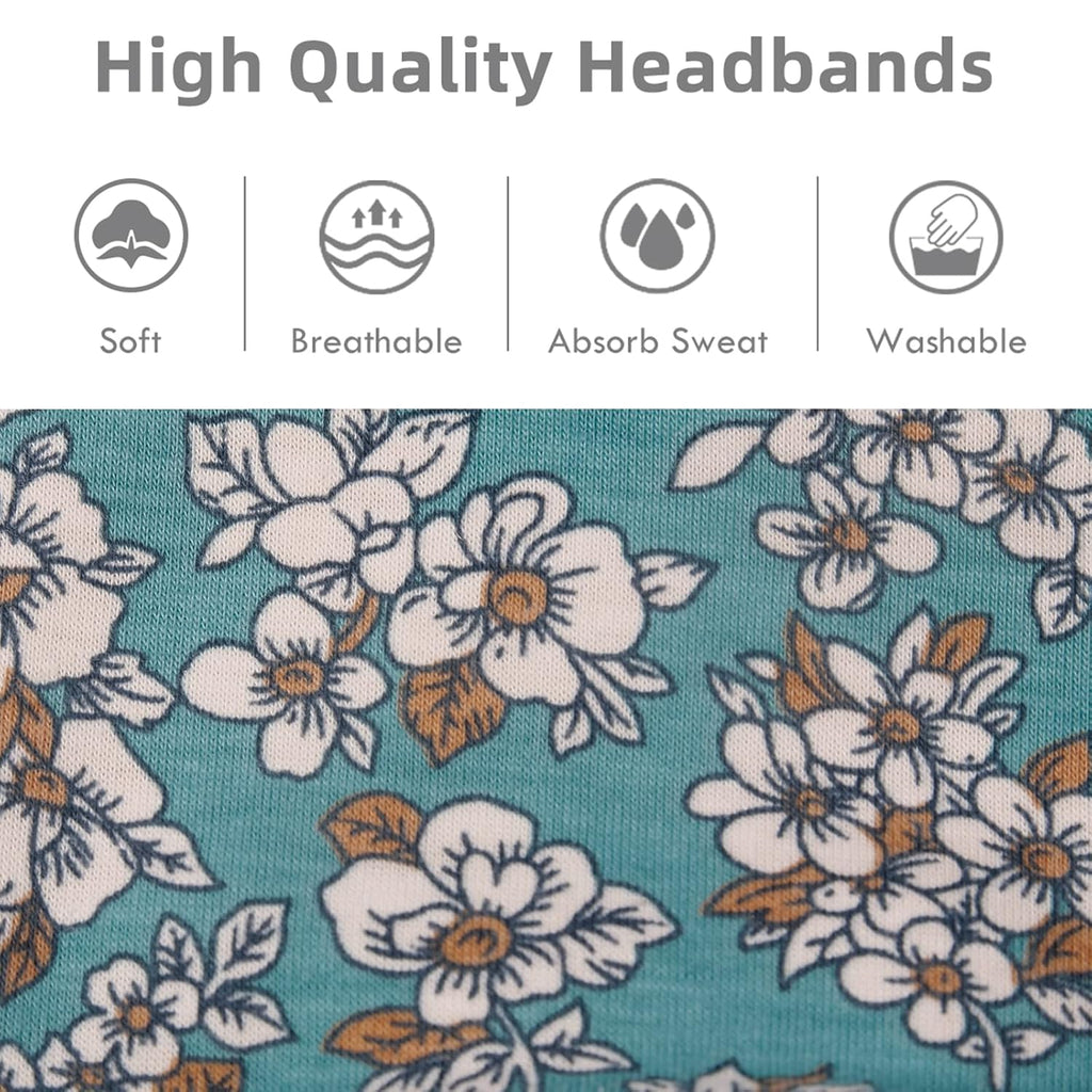 Huachi Boho Headbands For Women Wide Head Bands, Yoga Workout Hair Bands For Women'S Hair Non Slip, Summer Womens Headbands Hair Accessories 6 Pack
