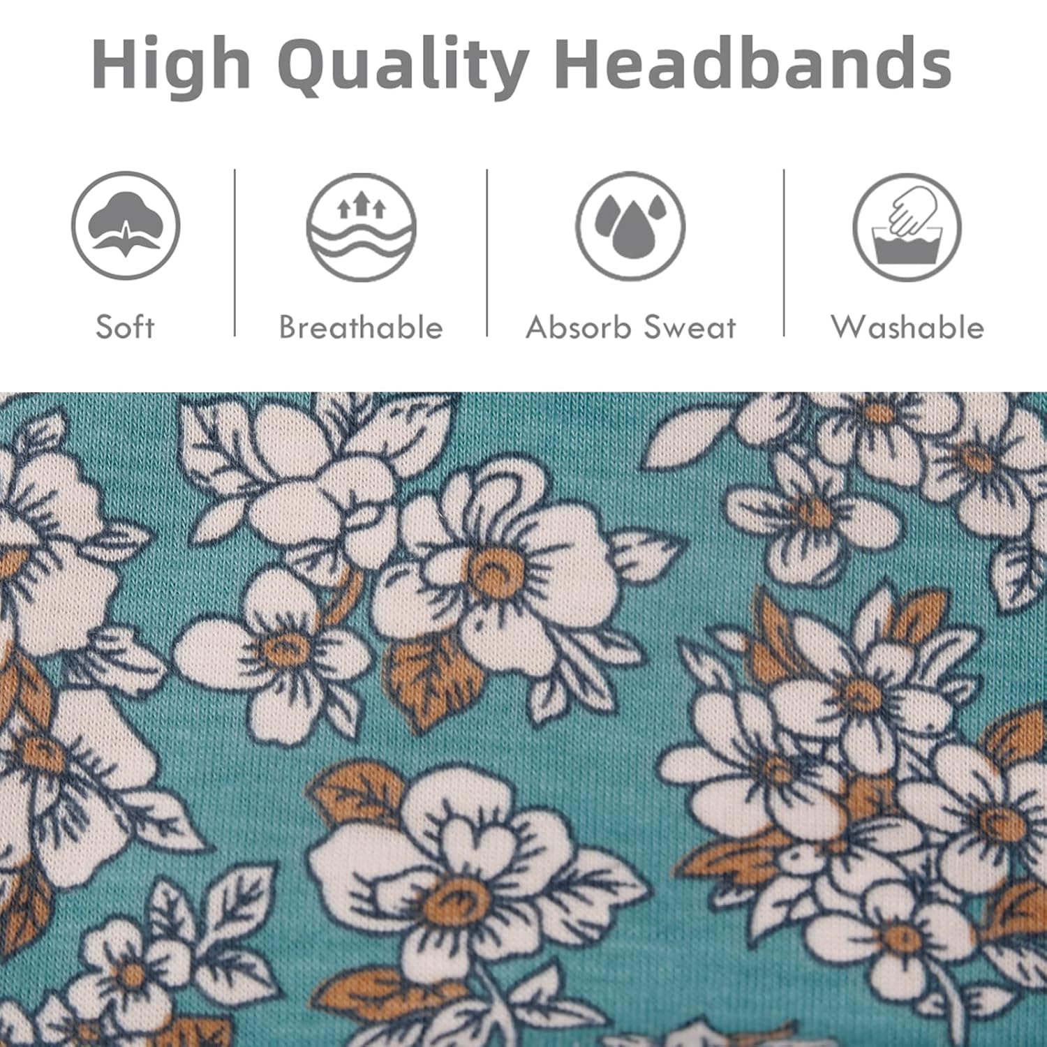Huachi Boho Headbands For Women Wide Head Bands, Yoga Workout Hair Bands For Women'S Hair Non Slip, Summer Womens Headbands Hair Accessories 6 Pack