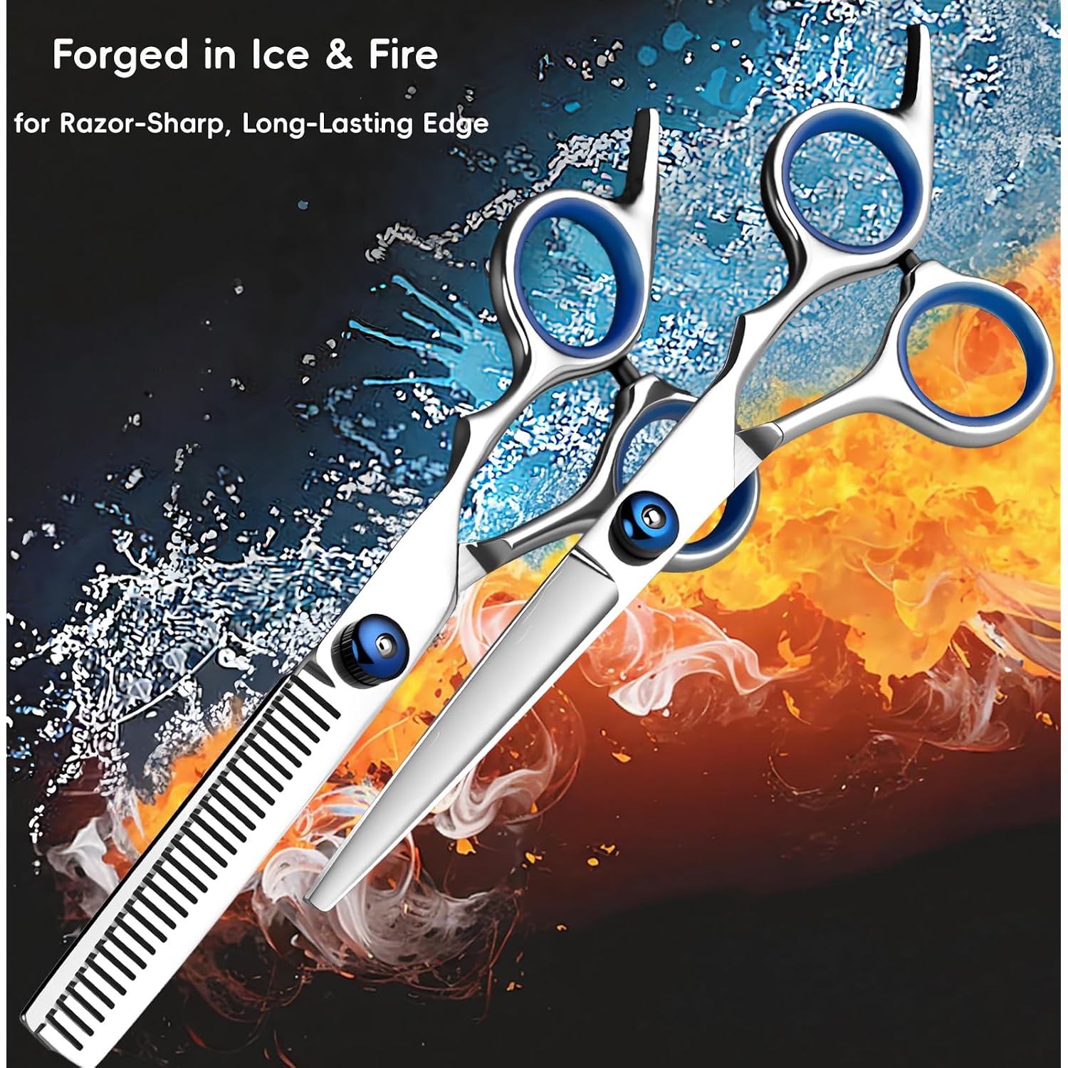 Meuut Hair Cutting Scissors Set 6.5 Inch - Hair Thinning Scissor & Hair Cutting Shears With Styling Comb, Texturizing And Precision Cutting Scissor For Salon & Home Use