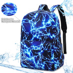 Mezhsa Boy School Backpack Elementary Middle Lightning Bookbag Laptop Teenager Waterproof Lightweight 17 Inches (1-Blue)