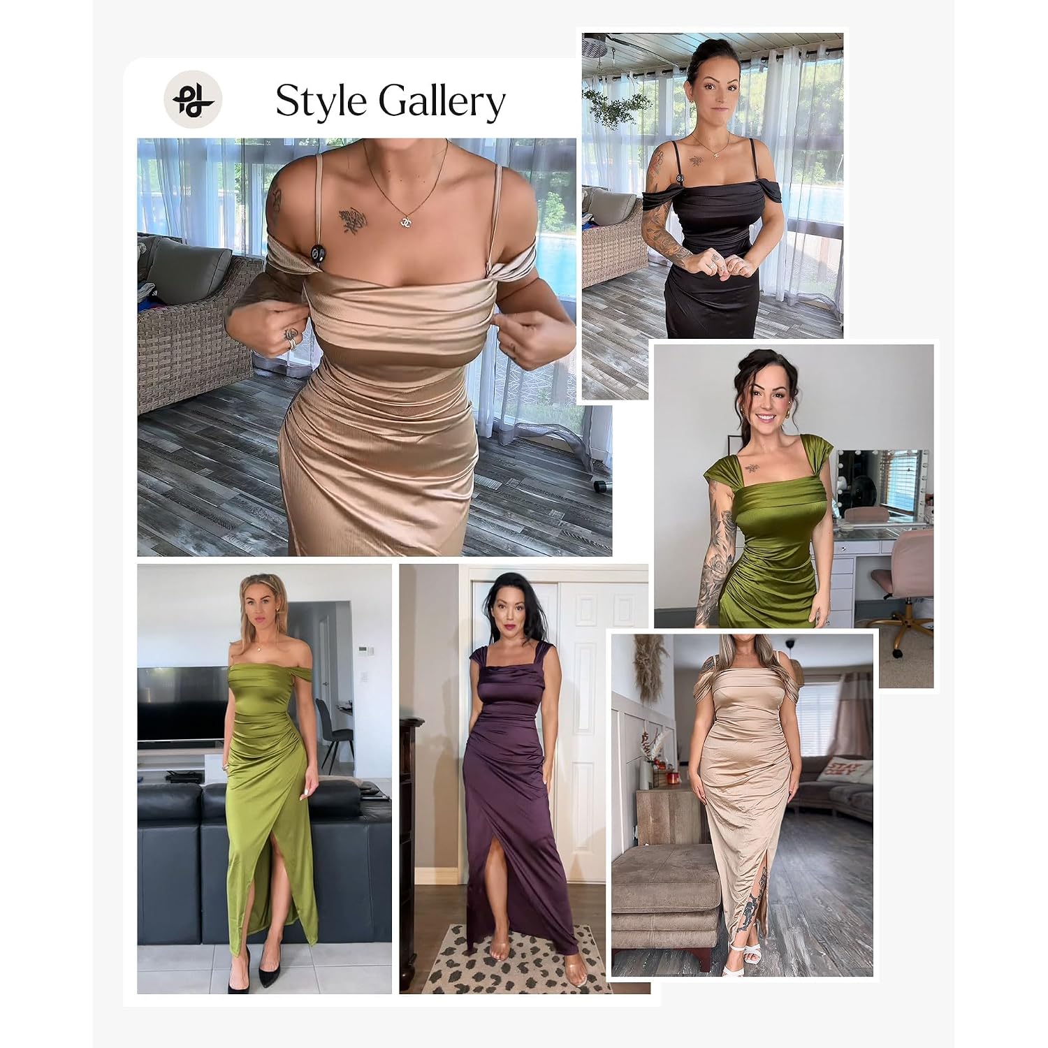 Popilush Womens Off The Shoulder Shapewear Dress Multi Way Wear Long Formal Cocktail Wedding Guest Dresses
