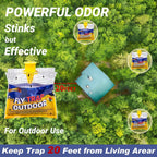 Disposable Fly Traps 6 Pack Bags Outdoor, Flies Catcher Traps With Natural Pre-Bait Refill Repellent, Reusable Stable Horse Ranch Trapper Outdoor Hanging Fly Killer Helps Control Flies