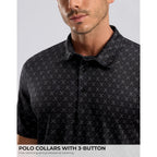Men'S Golf Shirt Short Sleeve Dry Fit Polo Moisture Wicking Print Collared Golf Shirts For Men Casual Lightweight