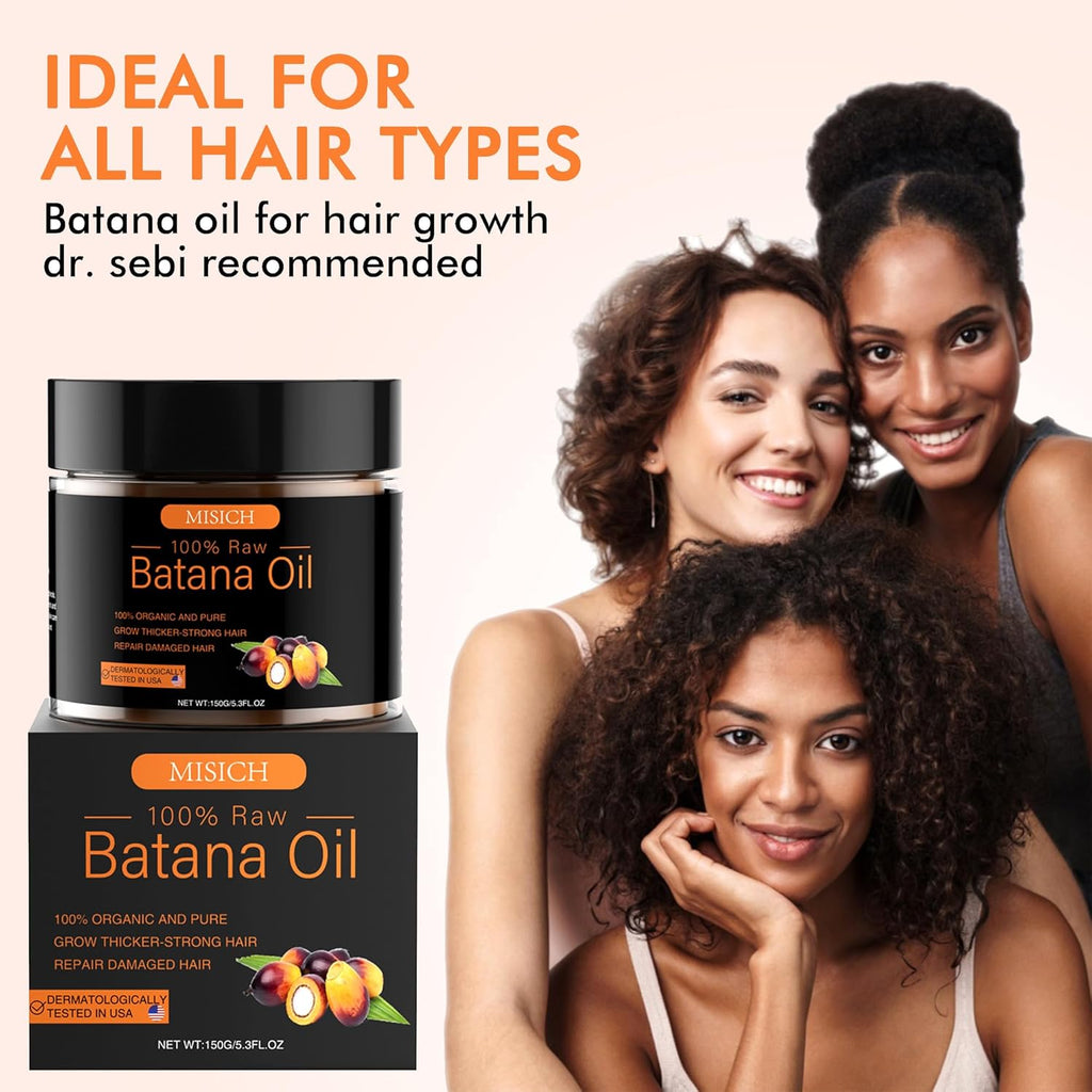 MISICH Raw Batana Oil for Hair Growth, 100% Natural Pure Botana Oil Paste from Honduras, Unrefined Organic Batana Hair Mask for Prevent Hair-Loss, Enhances Thickness for Men & Women 5.3 oz