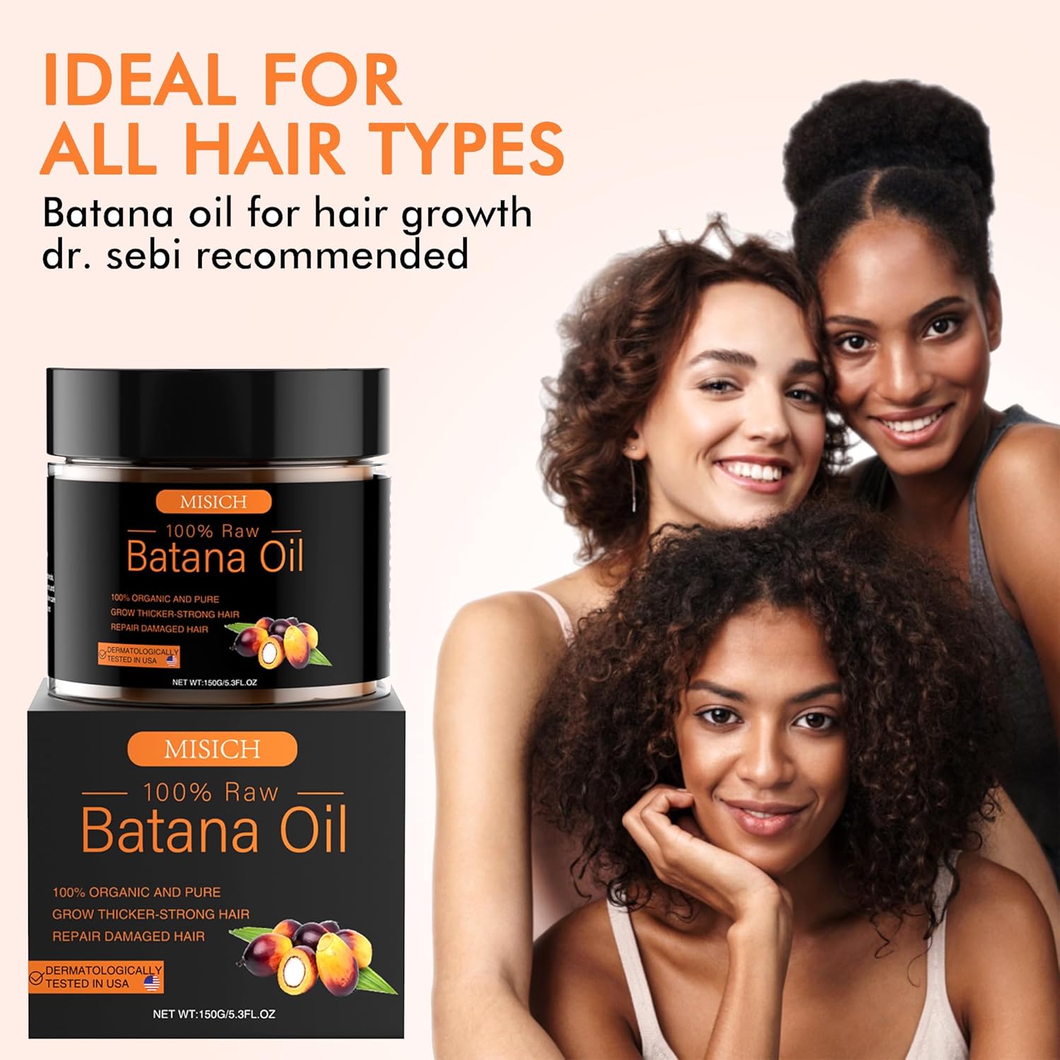 MISICH Raw Batana Oil for Hair Growth, 100% Natural Pure Botana Oil Paste from Honduras, Unrefined Organic Batana Hair Mask for Prevent Hair-Loss, Enhances Thickness for Men & Women 5.3 oz