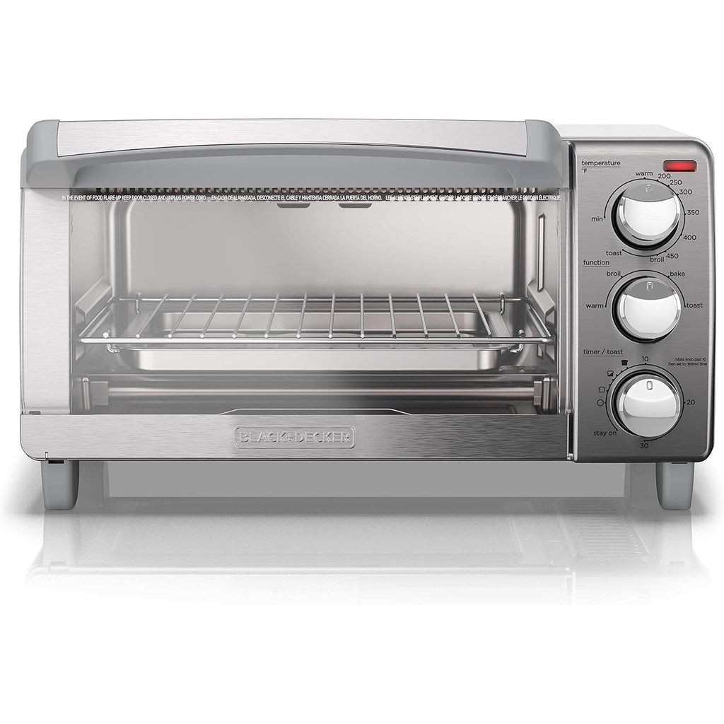 BLACK+DECKER 4-Slice Toaster Oven with Natural Convection, Stainless Steel, TO1760SS (TO1760SST-1)