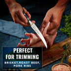 Cutluxe Curved Boning Knife – 6" Boning Knife For Meat Cutting, Filleting – High Carbon German Steel, Full Tang & Ergonomic Handle Design – Artisan Series