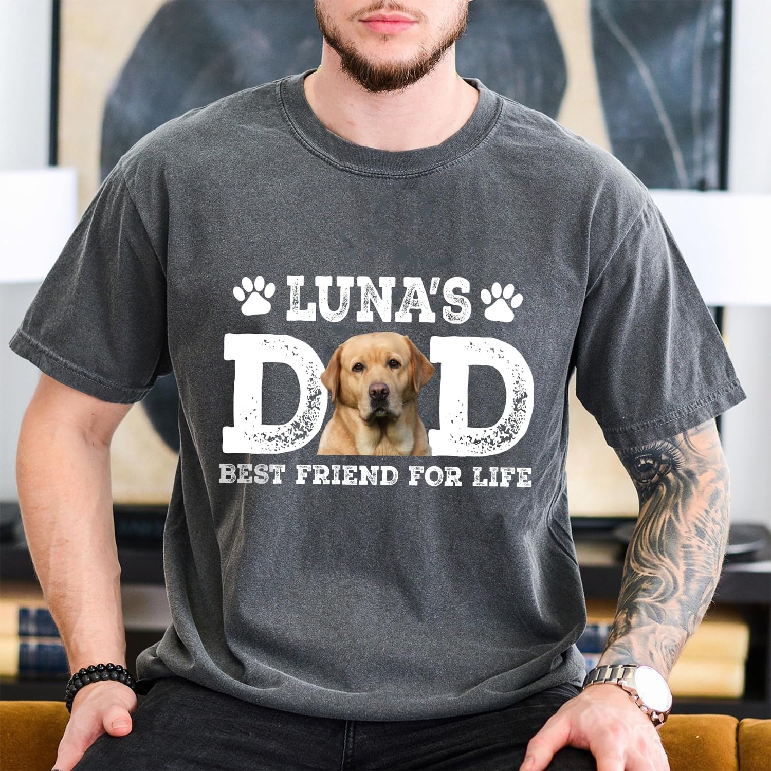 Custom Dad Vintage Photo Shirt, Personalized Best Dad Ever Shirts With Kids Photo, Funny Dad Tee, Gifts For Fathers Day 2026