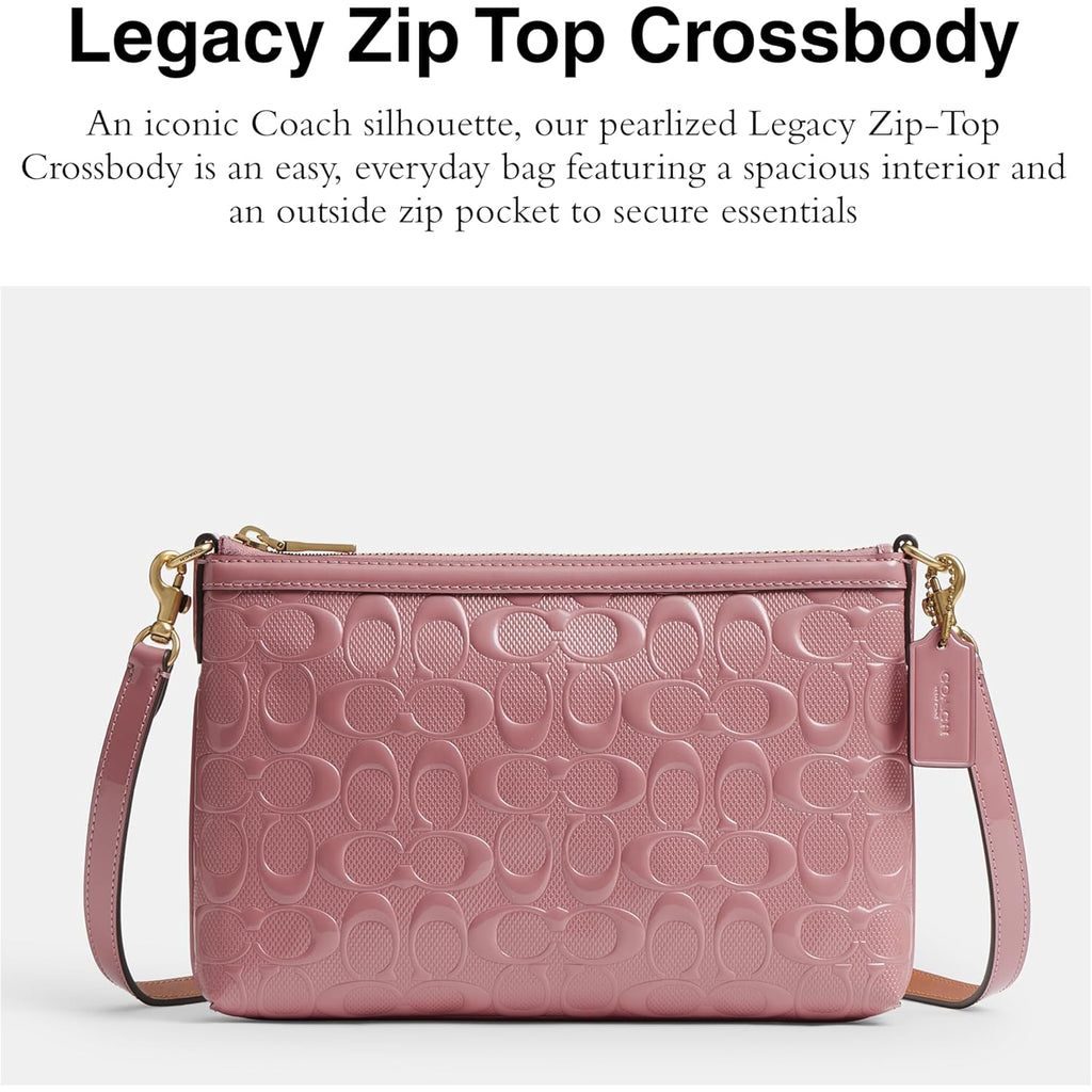 Coach Women's Legacy Zip Top Crossbody in Signature Leather