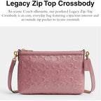 Coach Women's Legacy Zip Top Crossbody in Signature Leather