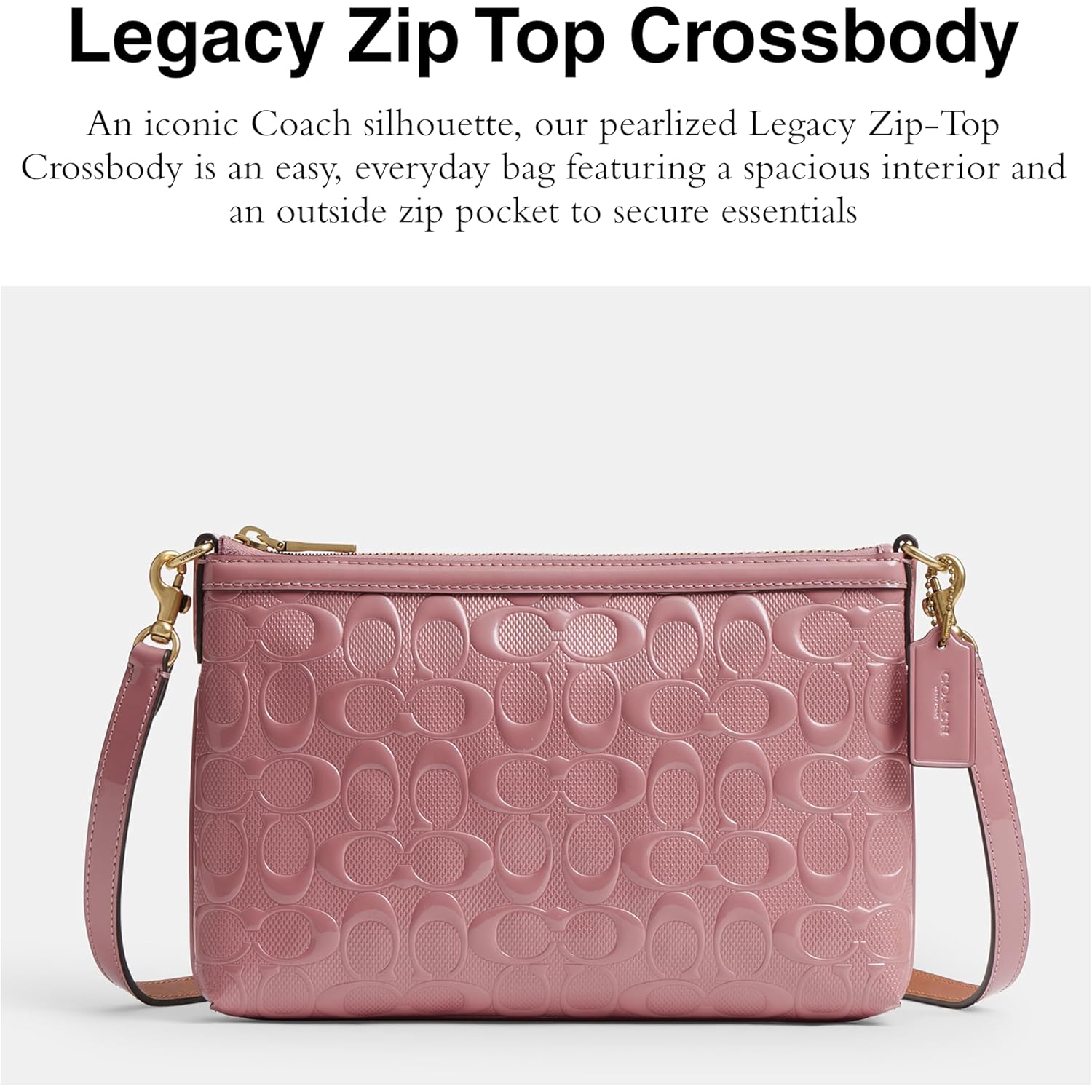 Coach Women's Legacy Zip Top Crossbody in Signature Leather